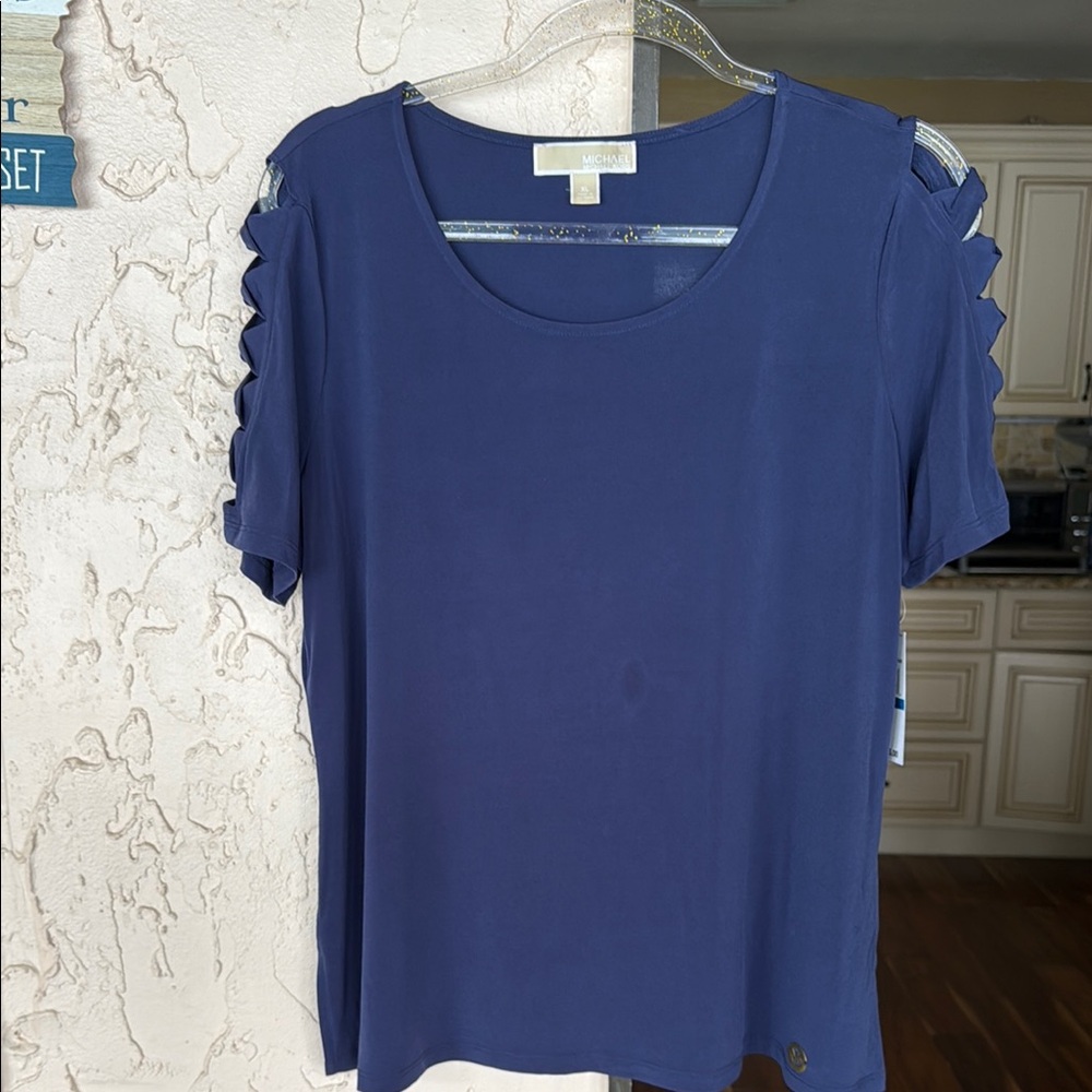 Michael Kors Gold Cut Out Blouse